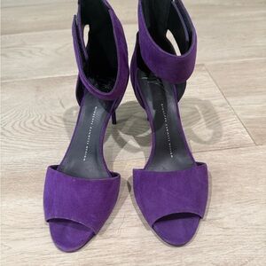 Giuseppe Zanotti Purple Suede High-Heeled Sandals
